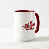 Mug Plan de l'État de l'Alabama rouge (Devant droit)
