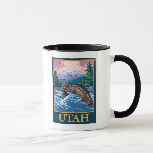 Mug Plan de pêche à la mouche Utah (Droite)