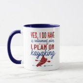 Mug Plan de retraite amusant de kayak rouge et bleu (Gauche)