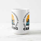 Mug Plan de retraite Citation de camping T-shirt (Centre)