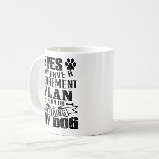 Mug Plan de retraite Marcher mon chien (Devant gauche)