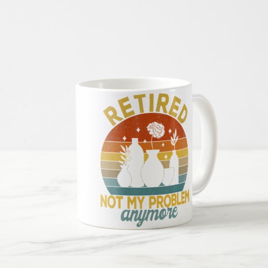 Mug Plan de retraite Pot retiré Pas mon problème Poter (Devant droit)