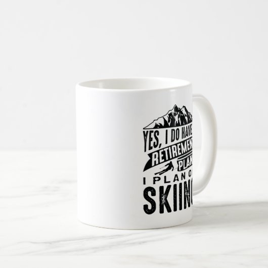 Mug Plan de retraite Ski (Devant droit)