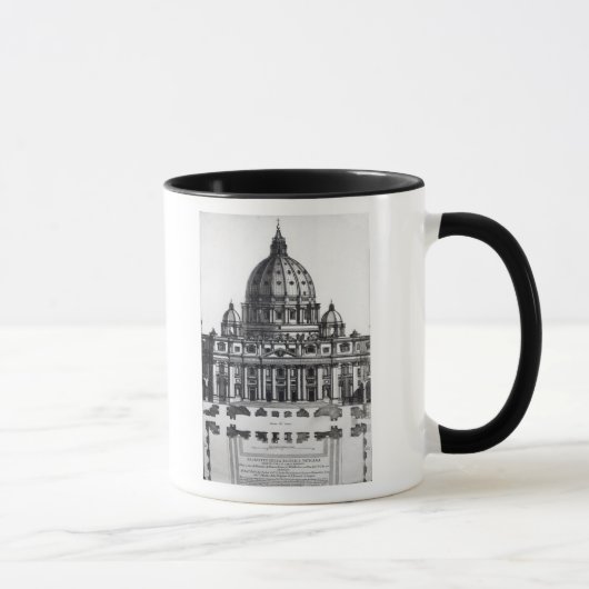 Mug Plan de St Peter, Rome, gravé par (Droite)
