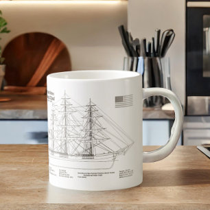 Mug Plan de voilure du clipper Flying Cloud - Plan du 