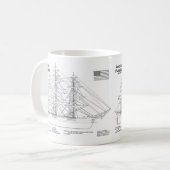 Mug Plan de voilure du clipper Flying Cloud - Plan du  (Devant gauche)