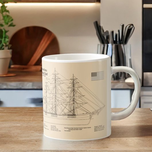 Mug Plan de voilure du navire Clipper Flying Cloud - P