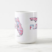 Mug Plan d'état de Floride Forme Flamants roses roses (Centre)