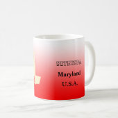 Mug - Plan d'état du Maryland avec la ville (Devant droit)