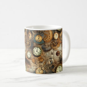 Mug Plan d'ingénierie Steampunk Brun Laiton