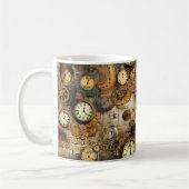 Mug Plan d'ingénierie Steampunk Brun Laiton (Gauche)