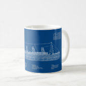 Mug Plan directeur du navire Titanic RMS ABD (Devant droit)
