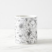 Mug Plan floral esquissé Motif gris/Wht ID939 (Centre)