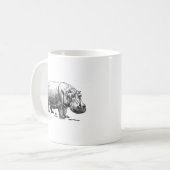 Mug Plan ligne Hippopotamus noir et blanc (Devant gauche)
