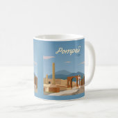 Mug Plan Paysage Pompéi Italie Dessin (Devant droit)