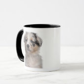 Mug Plan rapproché australien bleu de chiot de berger (Devant gauche)