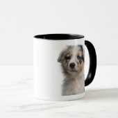 Mug Plan rapproché australien bleu de chiot de berger (Devant droit)