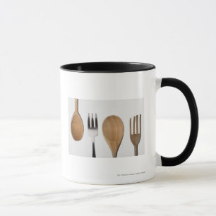 Mug Plan rapproché d'une fourchette avec une cuillèr
