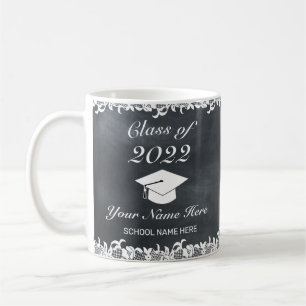 Mug Planche à café Blackboard & White Lace Graduation