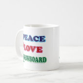 Mug Planche-à-neige-Paix-Amour (Devant gauche)
