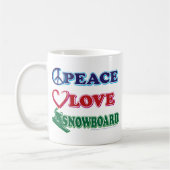 Mug Planche-à-neige-Paix-Amour (Gauche)
