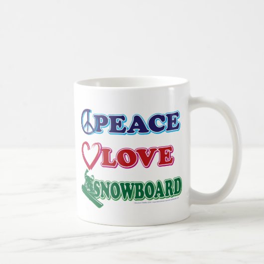Mug Planche-à-neige-Paix-Amour (Droite)