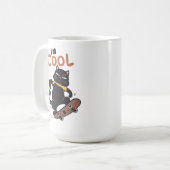 Mug Planche à roulettes Cool Cat – Illustration drôle (Devant gauche)