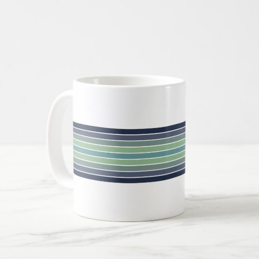 Mug Planche de surf bleu et vert rétro (Devant gauche)