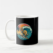 Mug Planche de surf dinosaure drôle Plage Été Surfant (Gauche)
