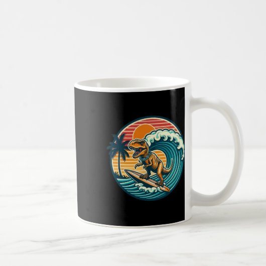 Mug Planche de surf dinosaure drôle Plage Été Surfant (Droite)