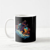 Mug Planche de surf dinosaure plage surf surfeur dinos (Gauche)