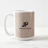 Mug Plancher en bois Look Monogramme Modèle Élégant (Gauche)