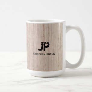 Mug Plancher en bois Look Monogramme Modèle Élégant