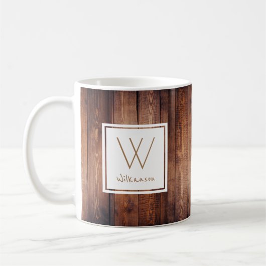 Mug Planches en bois foncées rustiques - (Gauche)