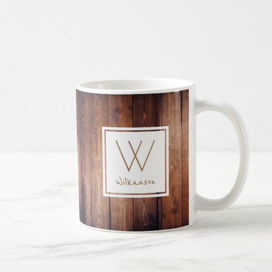 Mug Planches en bois foncées rustiques - (Droite)