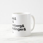 Mug Planck et Bohr et Heisenberg et Schrödinger et (Devant droit)