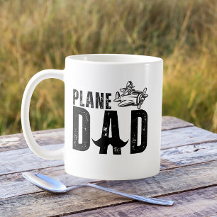 Mug PLANE papa & avion Vintage, Fête des pères amusant