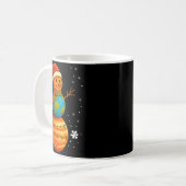 Mug Planet Snowman Earth Saturn Christmas Holiday Art  (Devant gauche)