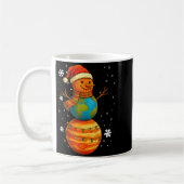 Mug Planet Snowman Earth Saturn Christmas Holiday Art  (Gauche)