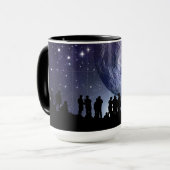 Mug Planétarium Silhouettes Lune Étoiles Astronomie (Devant gauche)