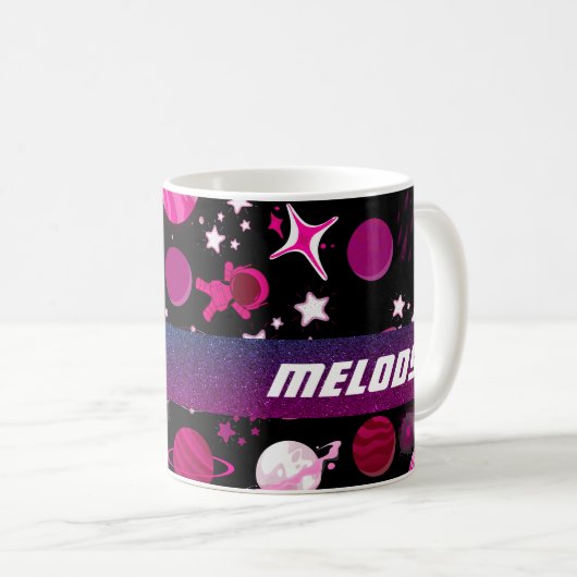Mug planète spatiale colorée galaxie étoiles motif (Devant droit)