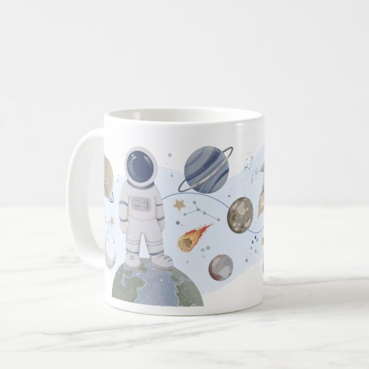 Mug Planètes astronautes spatiales (Devant gauche)