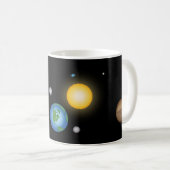 Mug Planètes du système solaire dans l'espace profond (Devant droit)
