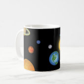 Mug Planètes du système solaire dans l'espace profond (Devant gauche)