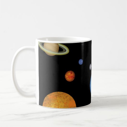 Mug Planètes du système solaire dans l'espace profond (Gauche)