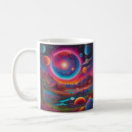 Mug Planètes sauvages art psychédélique (Gauche)
