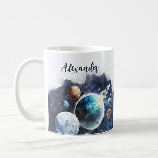 Mug Planètes spatiales et Rockship personnalisées (Gauche)