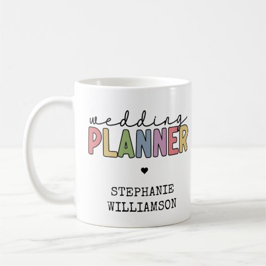 Mug Planificateur d'événements de mariage personnalisé (Gauche)