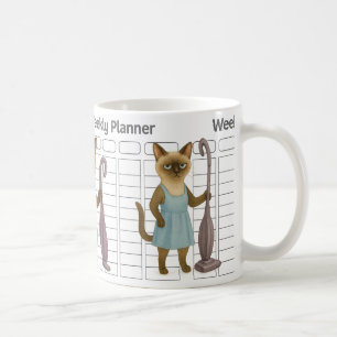 Mug Planificateur hebdomadaire Femme au foyer chat