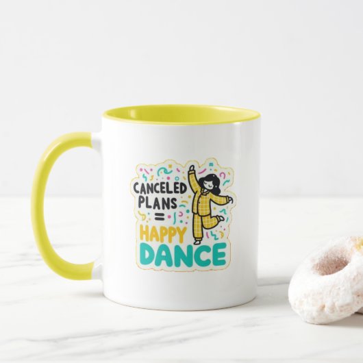 Mug plans annulés=danse heureuse (Avec donut)